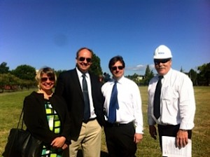 Former School Board Chair Charley Beresford, Andrew Weaver, SD 61 Superintendent John Gaiptman, Oak Bay High School Principal Dave Thompson