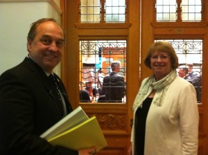 Andrew Weaver with Vicki Huntington MLA